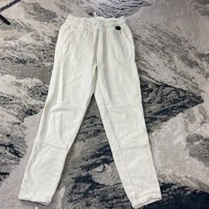 ASRV Jogger Pants Mens Large White French Terry Drawstring Relaxed Jogging Trail